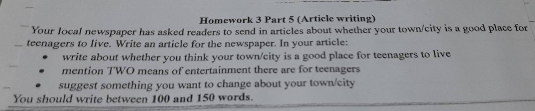 Solved: Homework 3 Part 5 (Article writing) Your local newspaper has ...