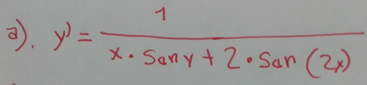 y'= 1/x· sany+2· san(2x) 