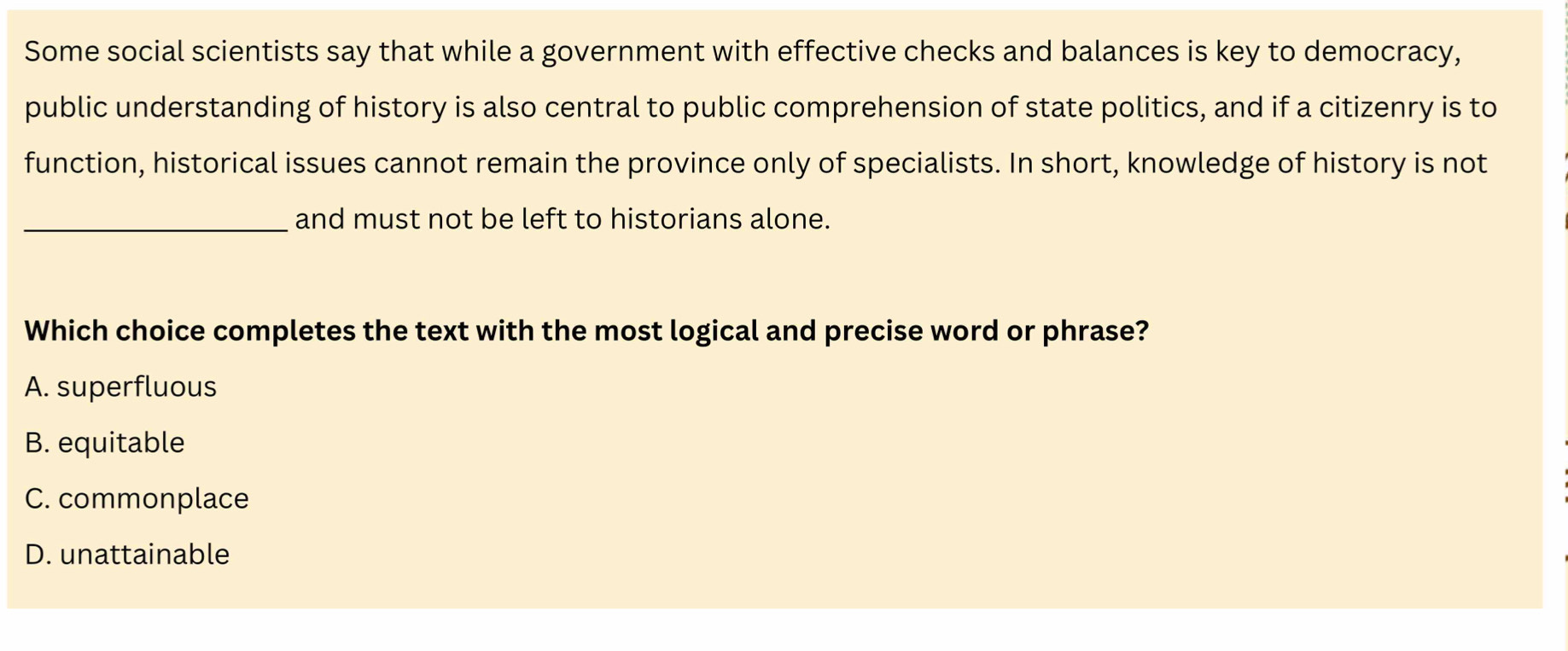 แก้ไขแล้ว:Some social scientists say that while a government with effective  checks and balances is k