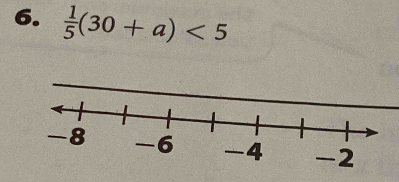  1/5 (30+a)<5</tex>
