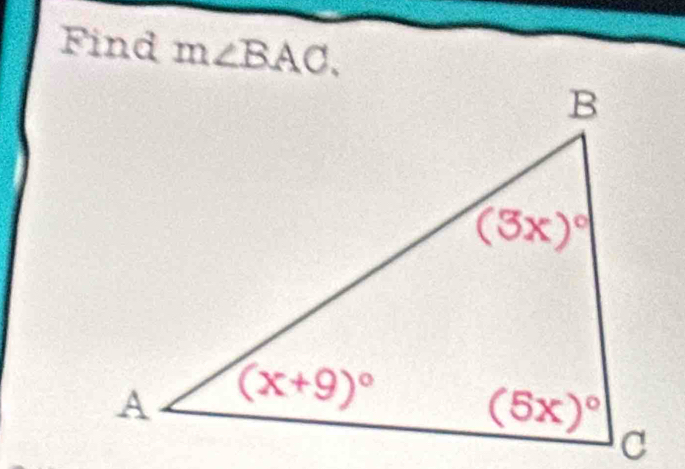 Find m∠ BAC.