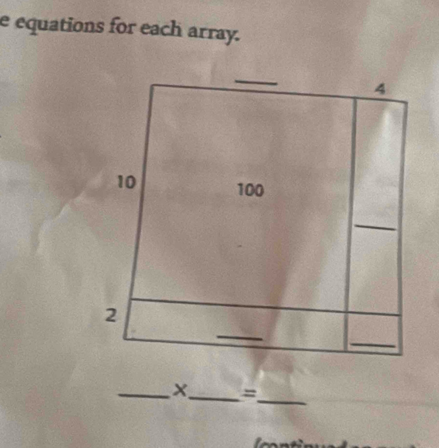 equations for each array. 
_ 
__ X
=