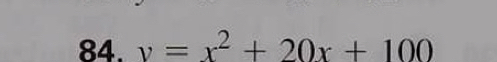 v=x^2+20x+100