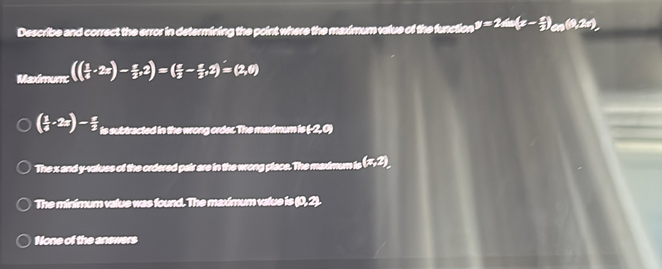 Solved: Describe and correct the error in determining the point where ...