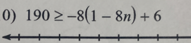 190≥ -8(1-8n)+6