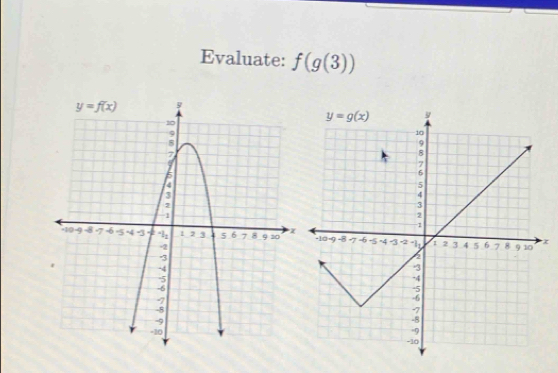 Evaluate: f(g(3))
x