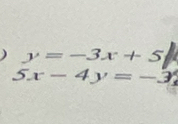 ) y=-3x+5
5x-4y=-3