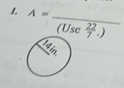 1 A=frac (Use 22/7 .) _