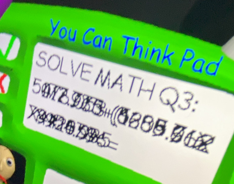 You Can Think Pad 
SOLVE MATH Q3: 
5 
(08885.