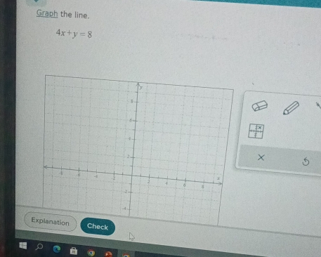 Graph the line.
4x+y=8
X