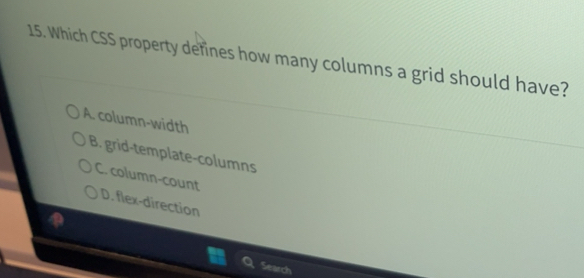 Solved: Which CSS property defines how many columns a grid should have ...