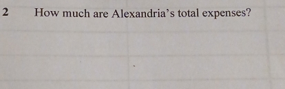 How much are Alexandria’s total expenses?