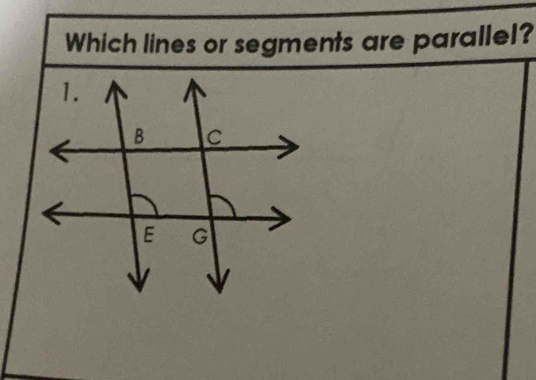 Which lines or segments are parallel?