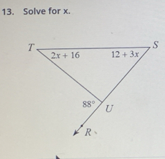 Solve for x.