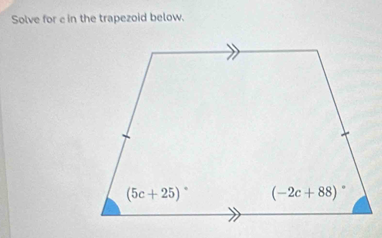 Solve for cin the trapezoid below.