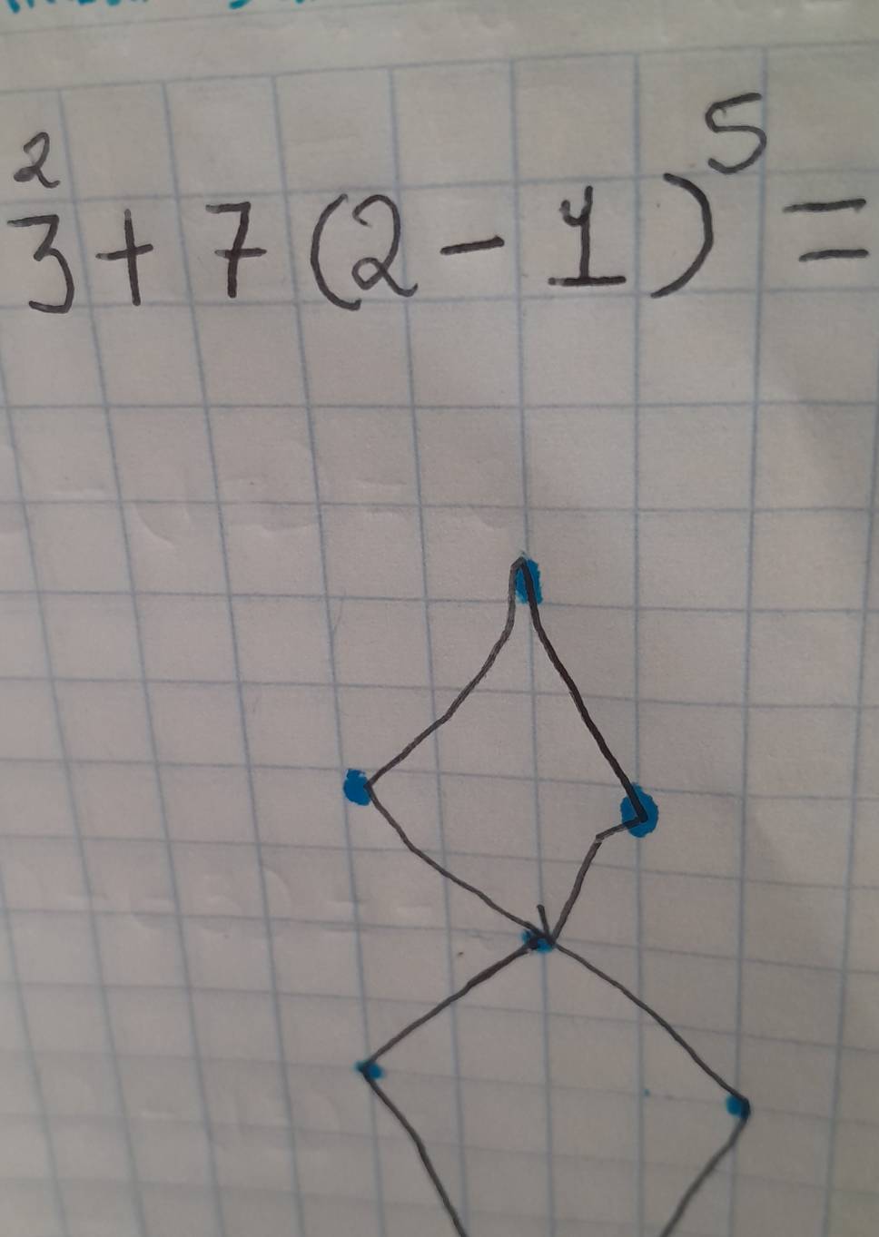 beginarrayr 2 3endarray +7(2-1)^5=