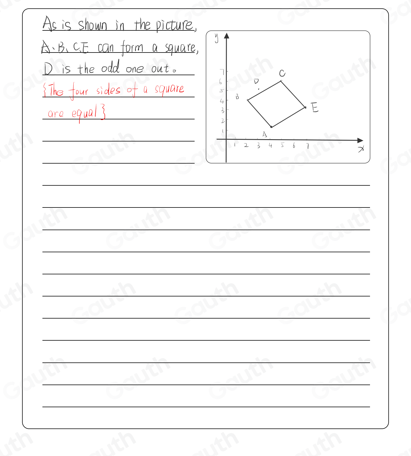 Solved: Four of the following coordinate pairs are the corners of a ...