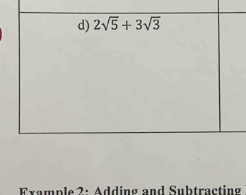 Example 2: Adding and Subtracting