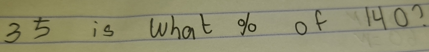 35 is what go of 140?