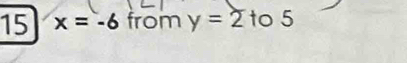 15 x=-6 from y=2 to 5