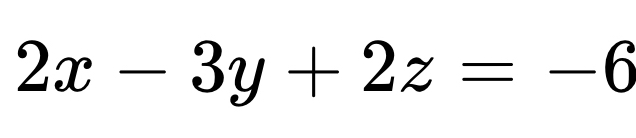 2x-3y+2z=-6