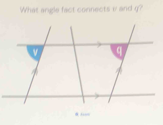 What angle fact connects v and q? 
zoom