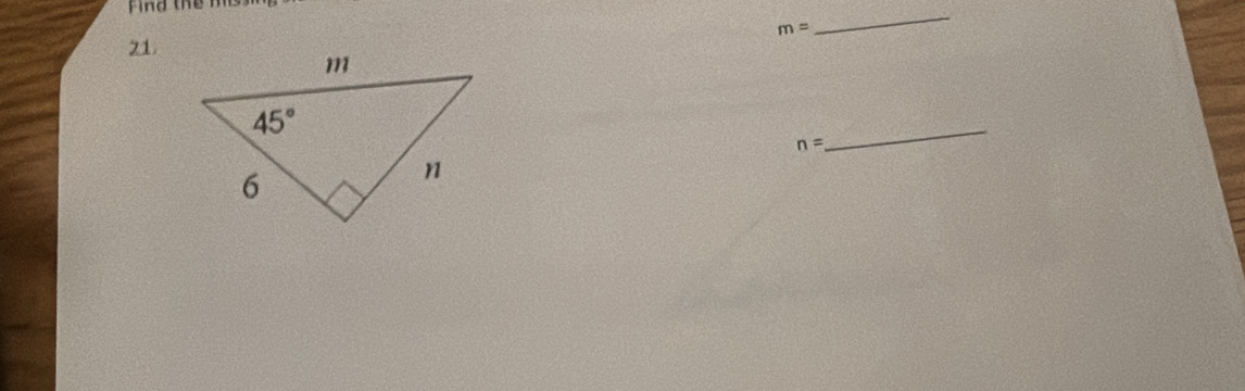 Find the
m=
_
21
n=
_