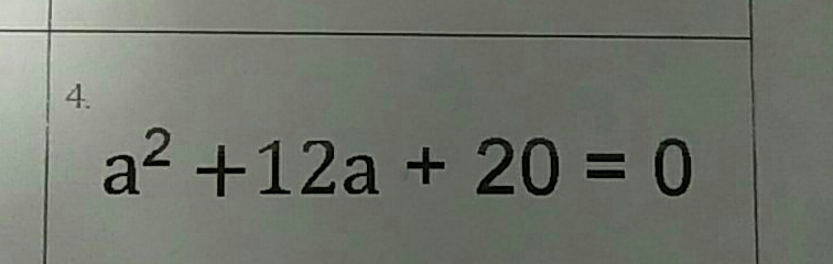 a^2+12a+20=0