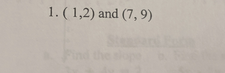 (1,2) and (7,9)