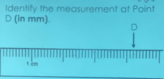 Identify the measurement at Point 
(in mm