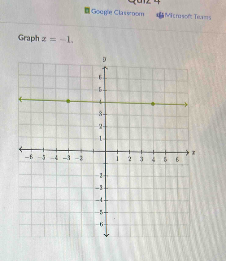 Google Classroom Microsoft Teams 
Graph x=-1.