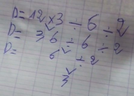 D=12* 3/ 6/ 2
D=36/ 6/ 2
D= 6^2/ 2
 V/3 