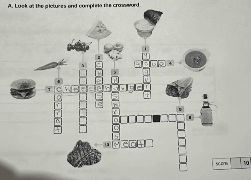 Look at the pictures and complete the crossword. 
10