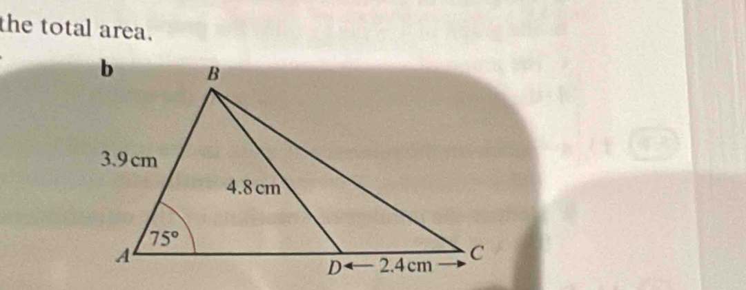 the total area.