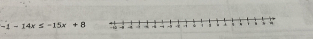 -1-14x≤ -15x+8