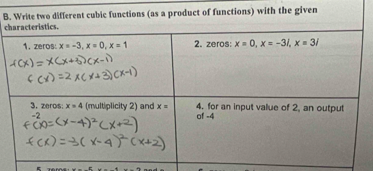 zeros x=-5 M