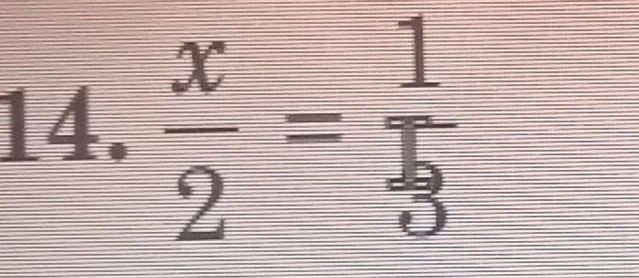  x/2 = 1/5 