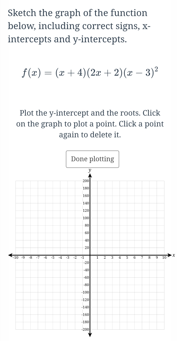 Sketch the graph of the function below, including correct signs, x ...