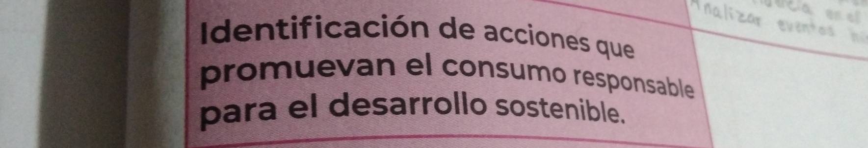 Identificación de acciones que 
promuevan el consumo responsable 
para el desarrollo sostenible.