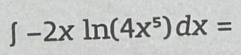 ∈t -2xln (4x^5)dx=