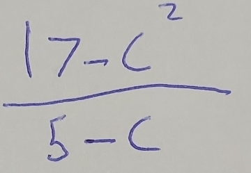  (17-c^2)/5-c 