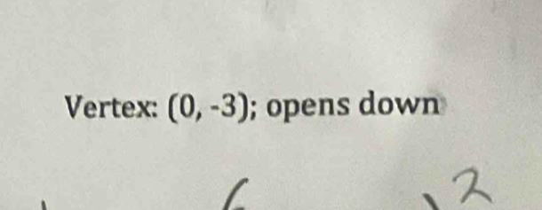 Vertex: (0,-3); opens down