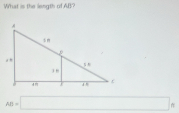 What is the length of AB?
AB=□