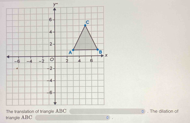 y^-. The dilation of 
triangle ABC