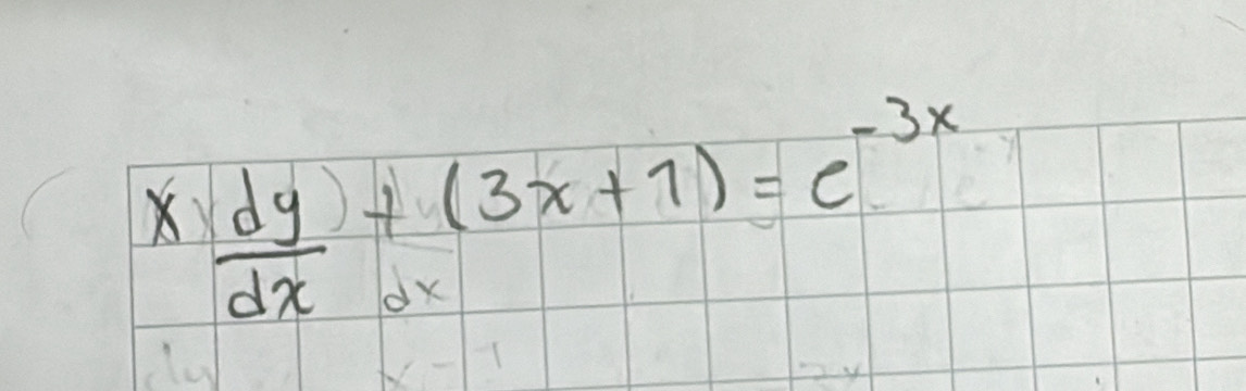  dy/dx +(3x+1)=e^(-3x)