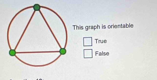 This graph is orientable
True
False