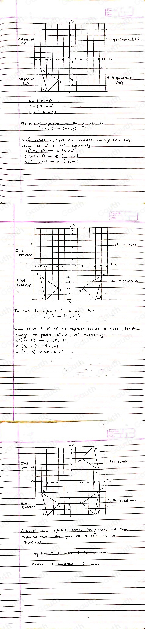 be rule for relection in a-axis is 
n 
. Alow when reflected across the y-axis and then 
(hlected across the z -ax is is In
r