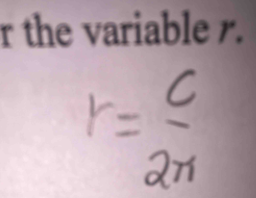 r the variable r.