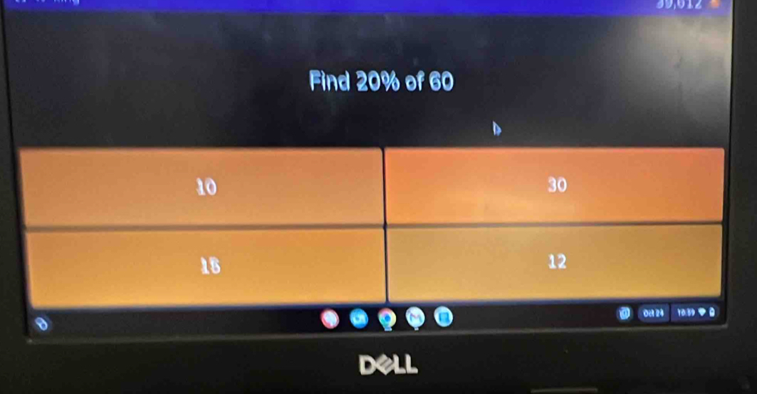 Find 20% of 60