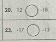 20.12bigcirc^(-18)
23 -17□ -13